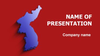 Red And Blue Korea Map PowerPoint theme